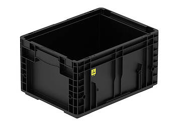 Plastové kontajnery VDA-R-KLT na prepravu elektroniky 400 x 300 x 213 mm - VDA-R-KLT 4122 ESD